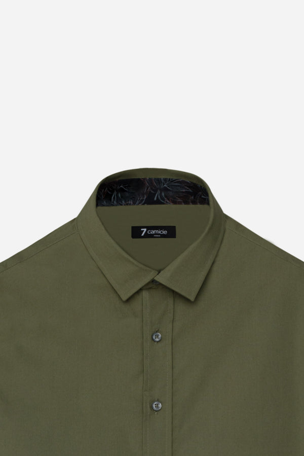 Camicia Uomo Romeo Sport Popelin Stretch Verde