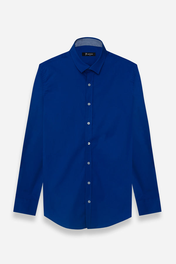 Camicia Uomo Romeo Sport Popelin Stretch Blu scuro