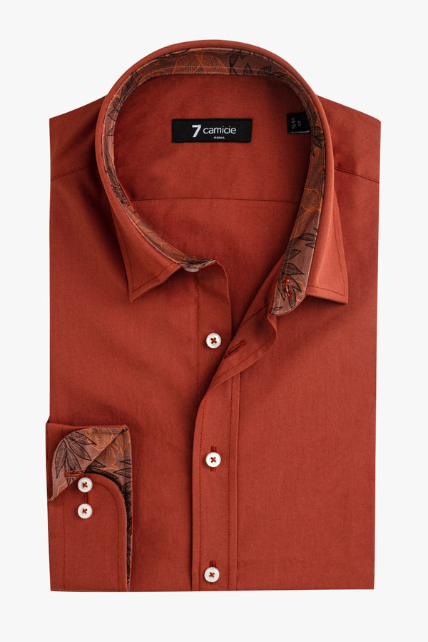 Romeo Sport Poplin Stretch Man Shirt Orange