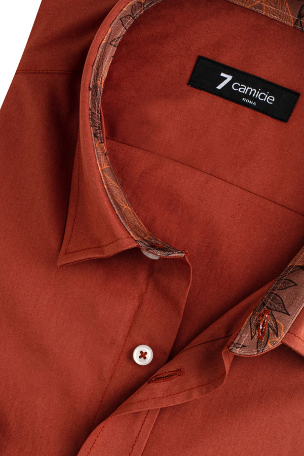 Romeo Sport Herren Hemd Poplin Stretch Orange