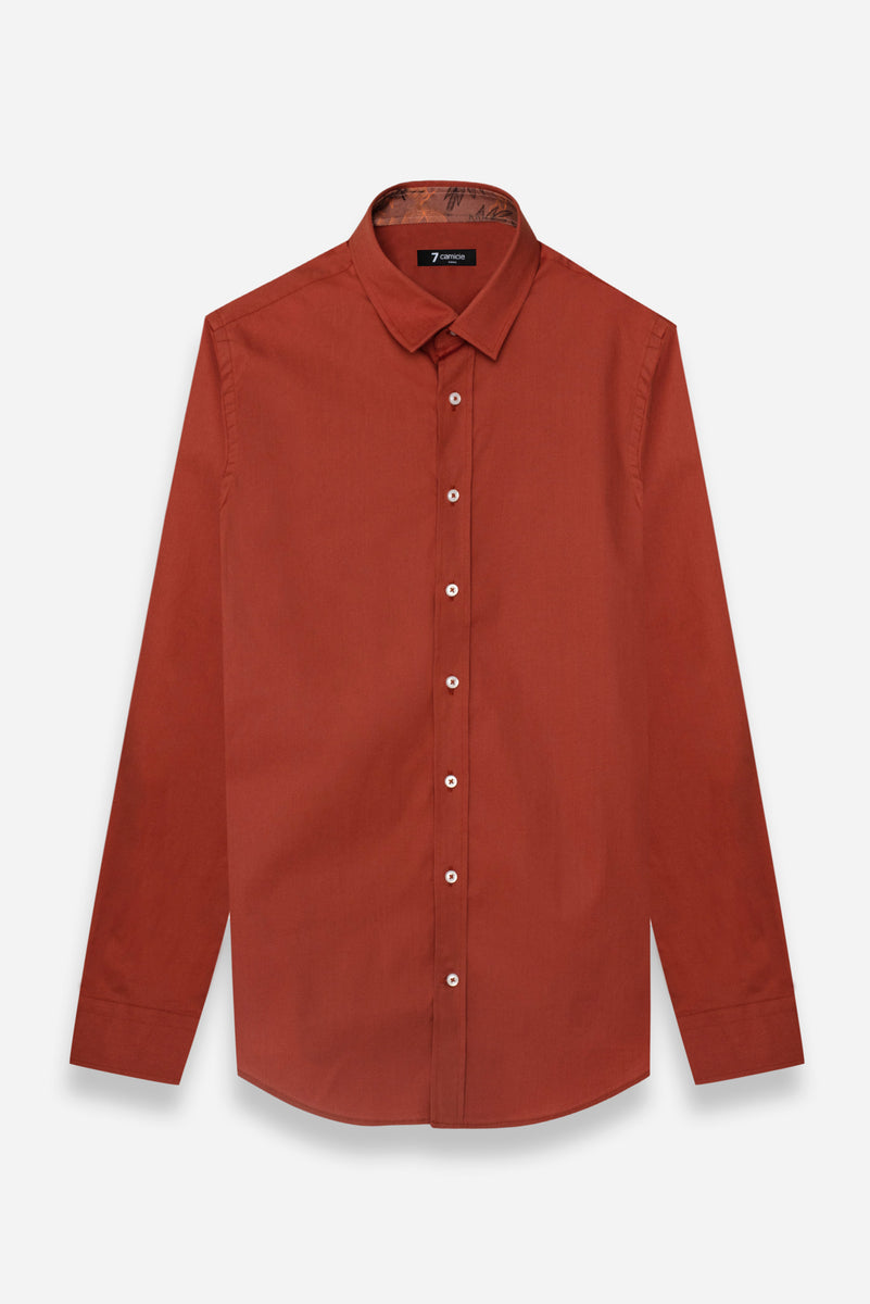 Romeo Sport Poplin Stretch Man Shirt Orange – 7 Camicie