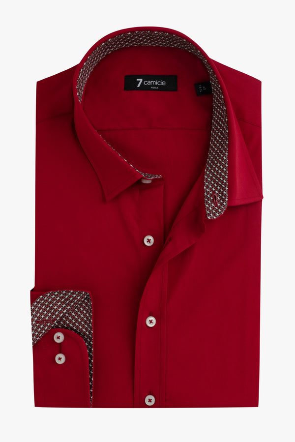 Chemise Homme Romeo Sport Popelin Stretch Rouge
