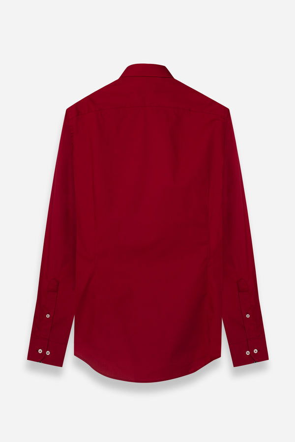 Romeo Sport Herren Hemd Poplin Stretch Rot