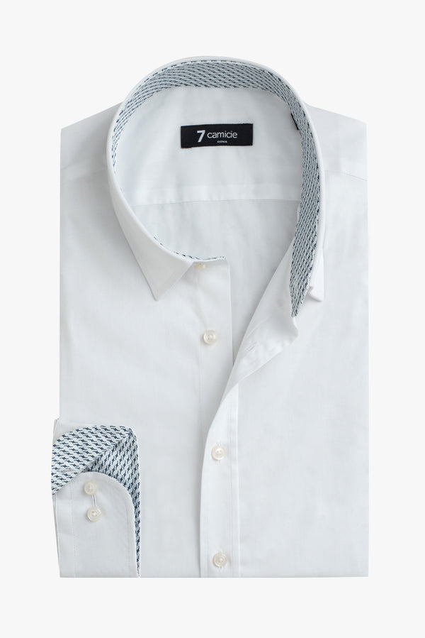 Camicia Uomo Romeo Sport Popelin Stretch Bianco