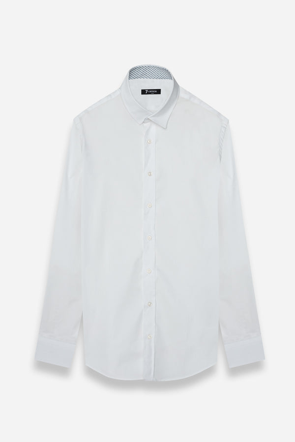 Romeo Sport Poplin Stretch Man Shirt White