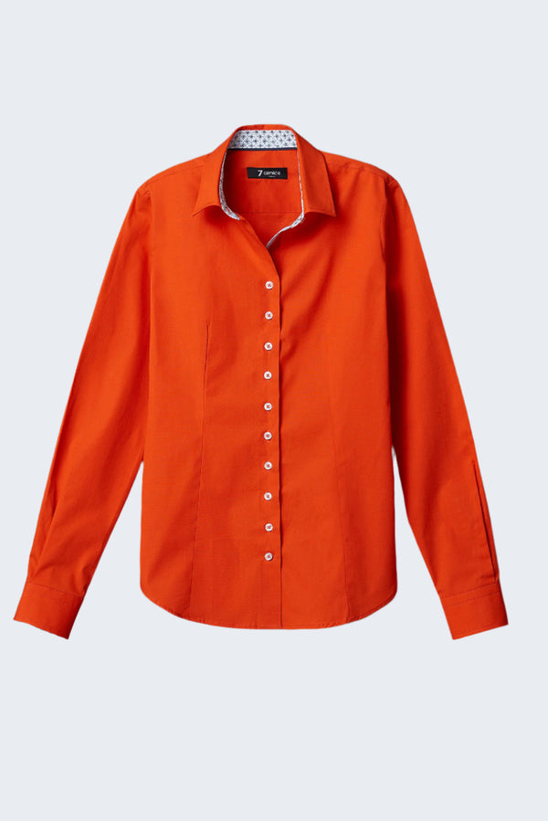Beatrice Sport Damen Hemd Poplin Stretch Orange