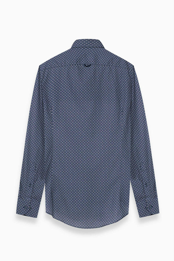 Leonardo Sport Herren Hemd Popelin Blau Braun