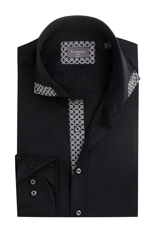 Chemise Homme Augusto Iconic Popelin Stretch Noir