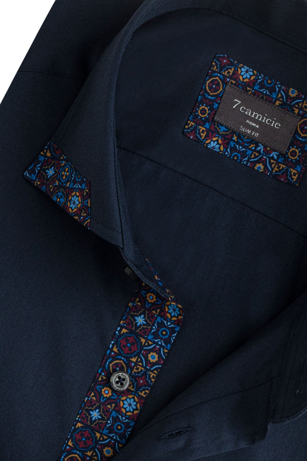 Chemise Homme Augusto Iconic Popelin Stretch Bleu