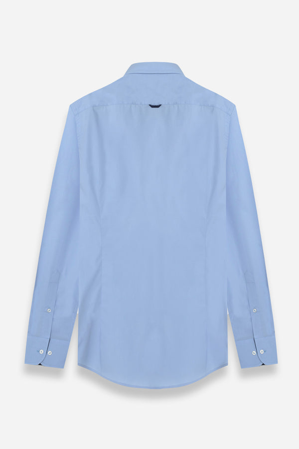 Camicia Uomo Leonardo Sport Popelin Stretch Celeste