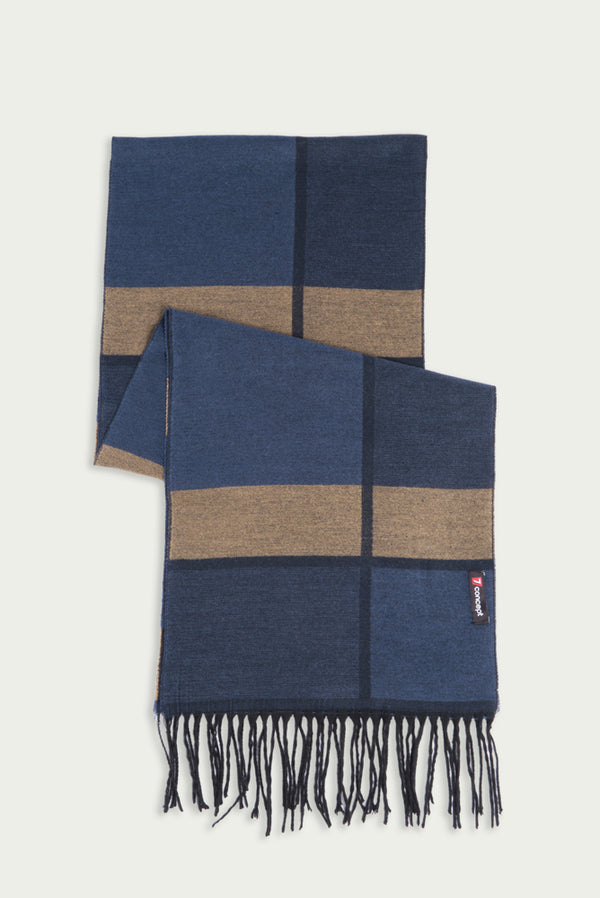 Man Scarf Blue Black