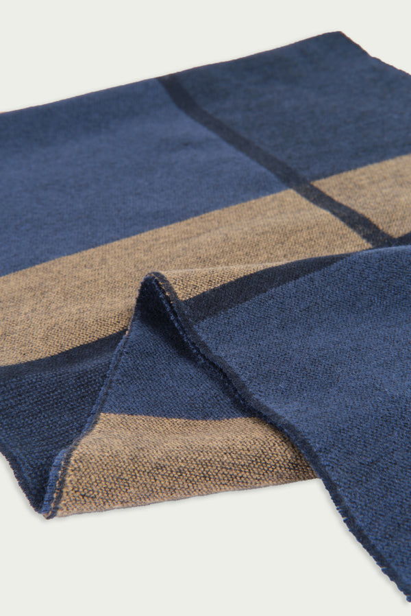 Man Scarf Blue Black