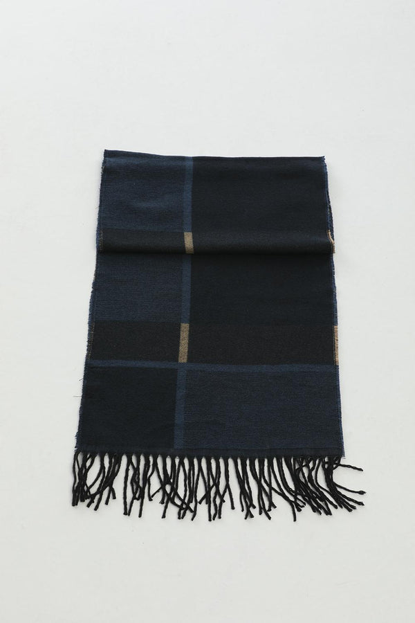 Man Scarf Blue Black