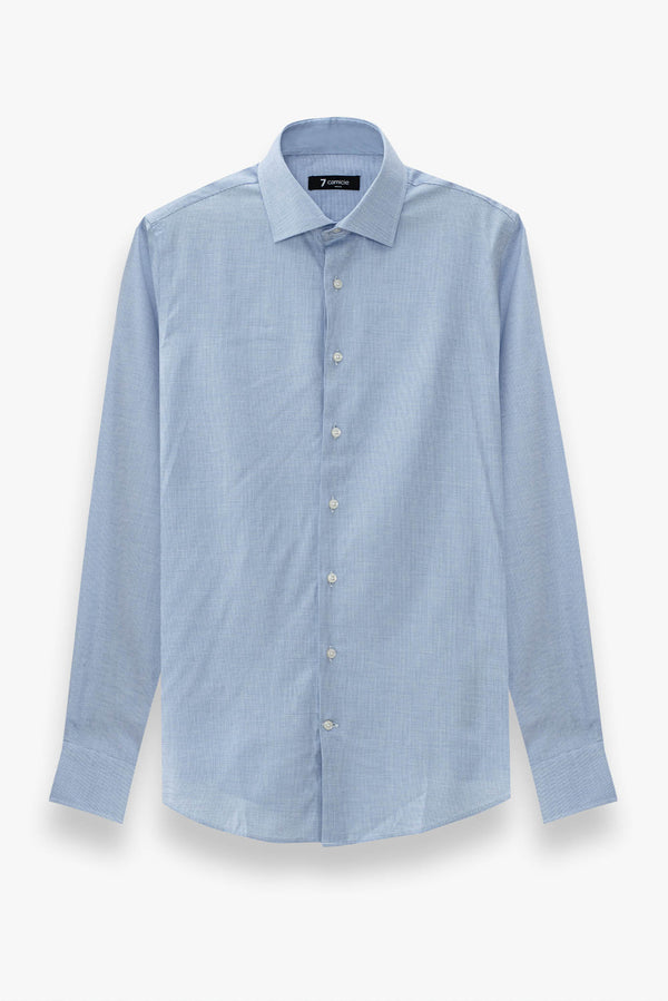 Camicia Uomo Firenze Sport Jacquard Celeste Bianco