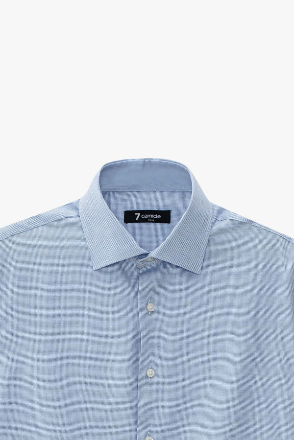 Firenze Sport Jaquard Man Shirt Light Blue White