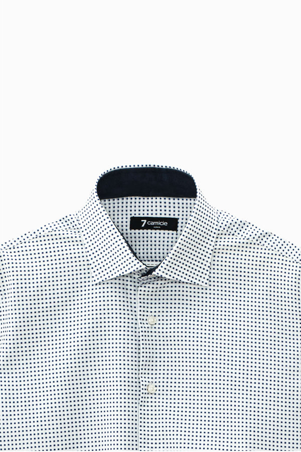 Chemise Homme Firenze Sport Jacquard Blanc Bleu