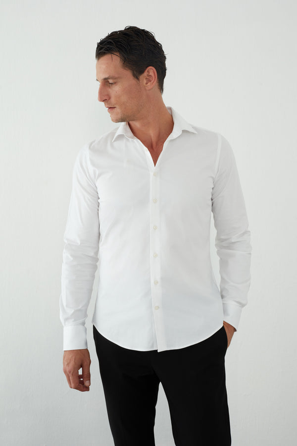 Camicia Uomo Firenze Sport Jacquard Bianco