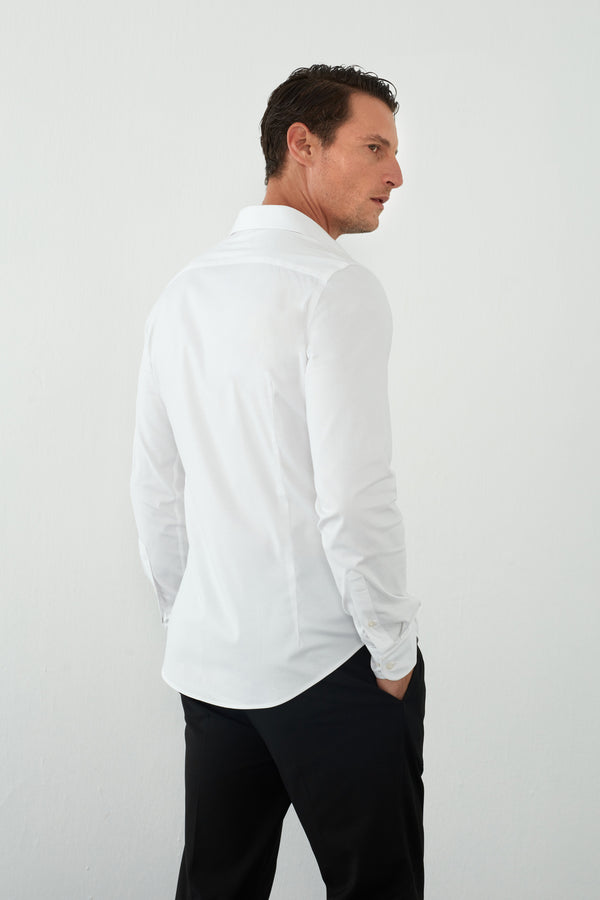 Camicia Uomo Firenze Sport Jacquard Bianco