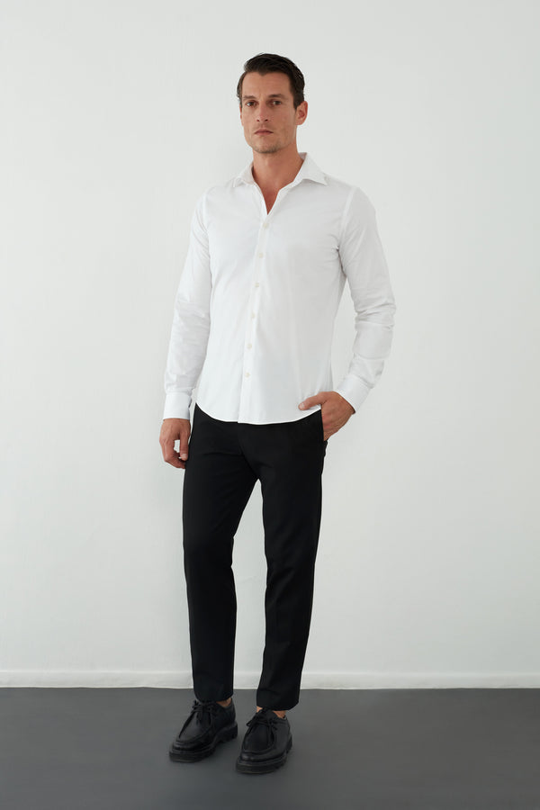 Camicia Uomo Firenze Sport Jacquard Bianco