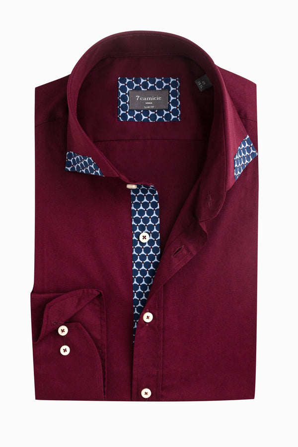 Augusto Iconic Poplin Stretch Man Shirt Red