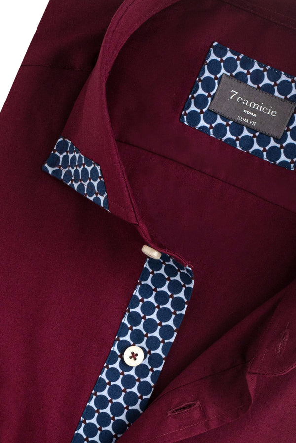 Augusto Iconic Poplin Stretch Man Shirt Red