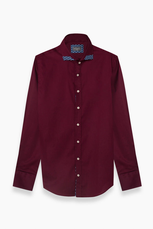 Augusto Iconic Poplin Stretch Man Shirt Red