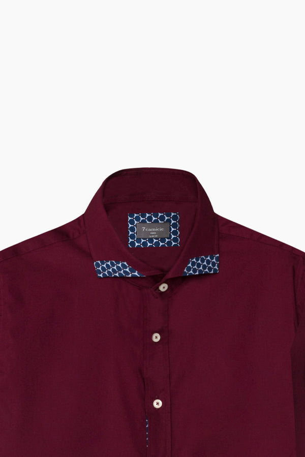 Augusto Iconic Poplin Stretch Man Shirt Red