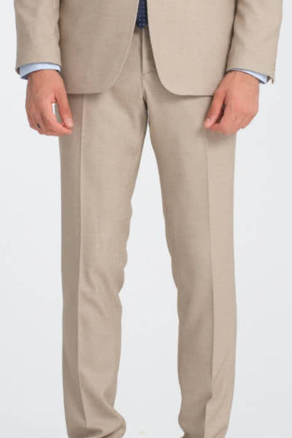 Pantalones Hombre Microfibra Marron Blanco