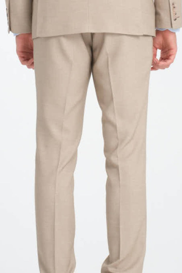 Pantalones Hombre Microfibra Marron Blanco