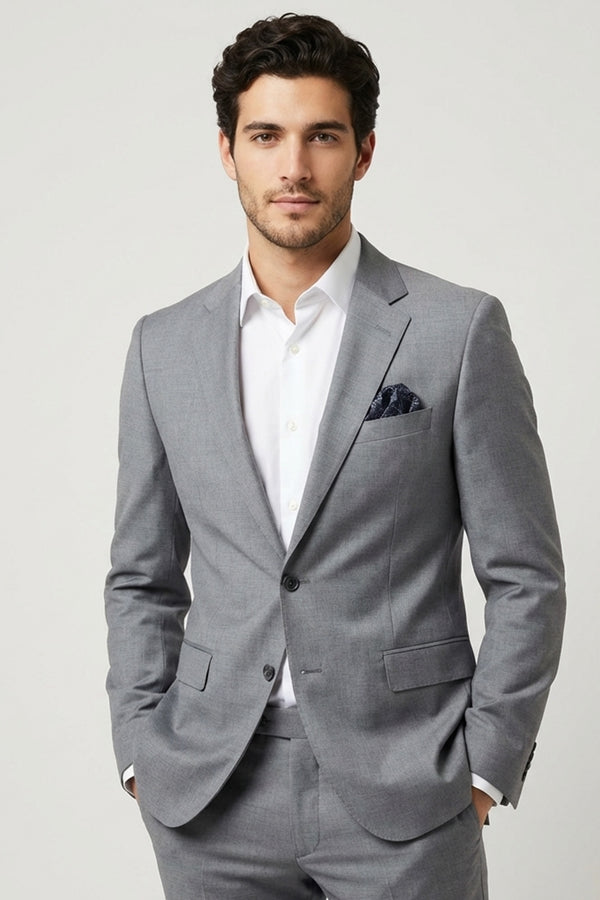 Herren Anzug Microfibra Grau