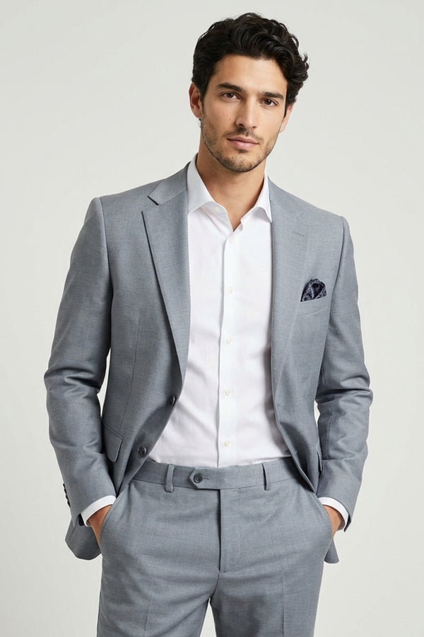 Herren Anzug Microfibra Grau