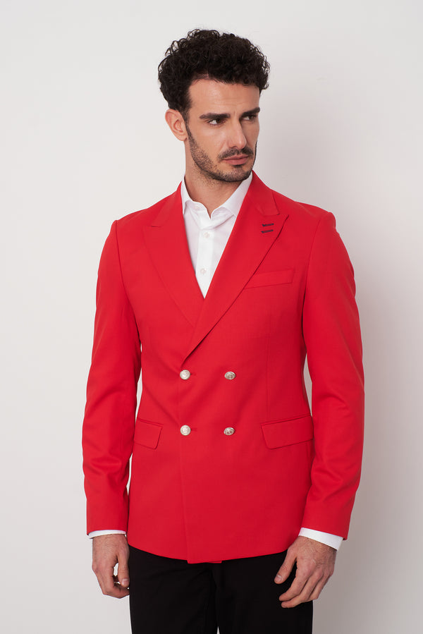 Polyviscose Man Jacket Red