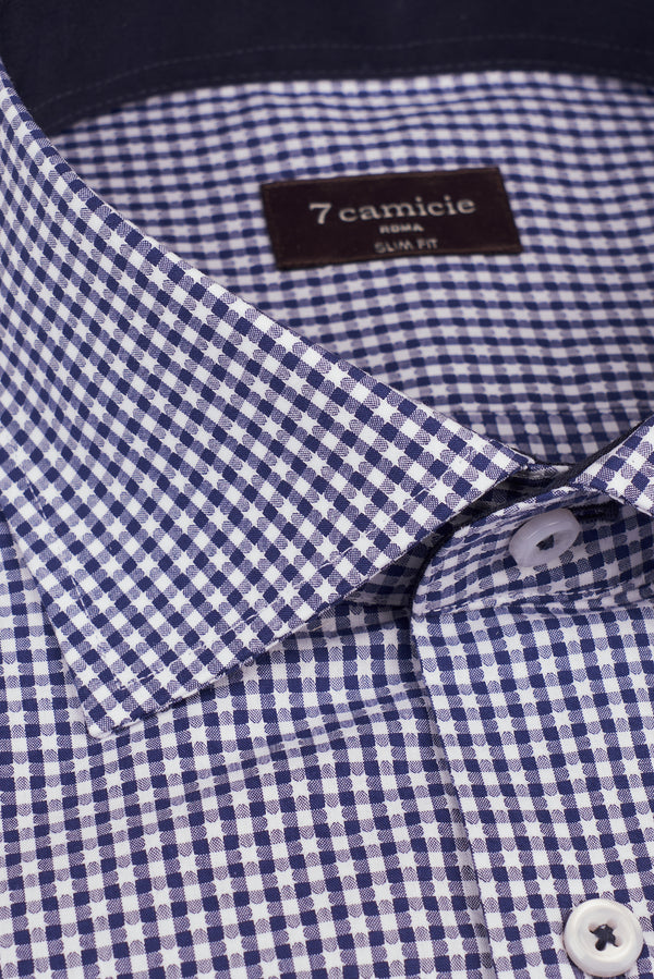 Camicia Uomo Firenze Sport Cotone Blu Bianco