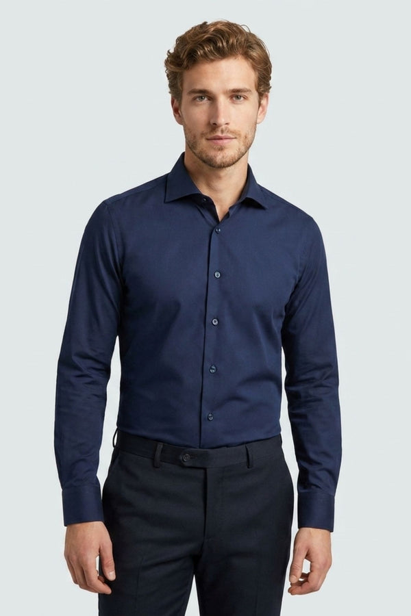 Chemise Homme Firenze Essential Satin Bleu