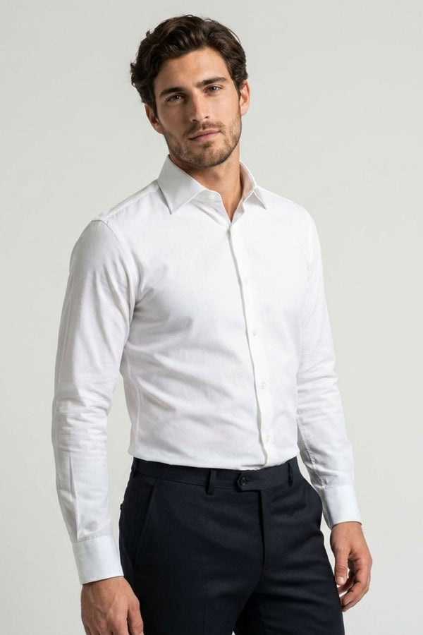 Camicia Uomo Romeo Popelin Stretch Bianco