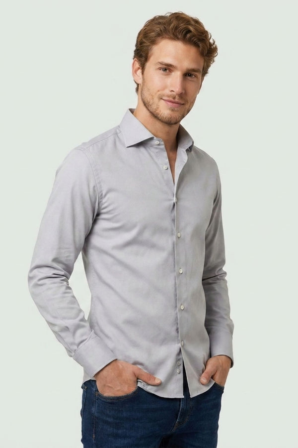 Camicia Uomo Firenze Popelin Stretch Grigio