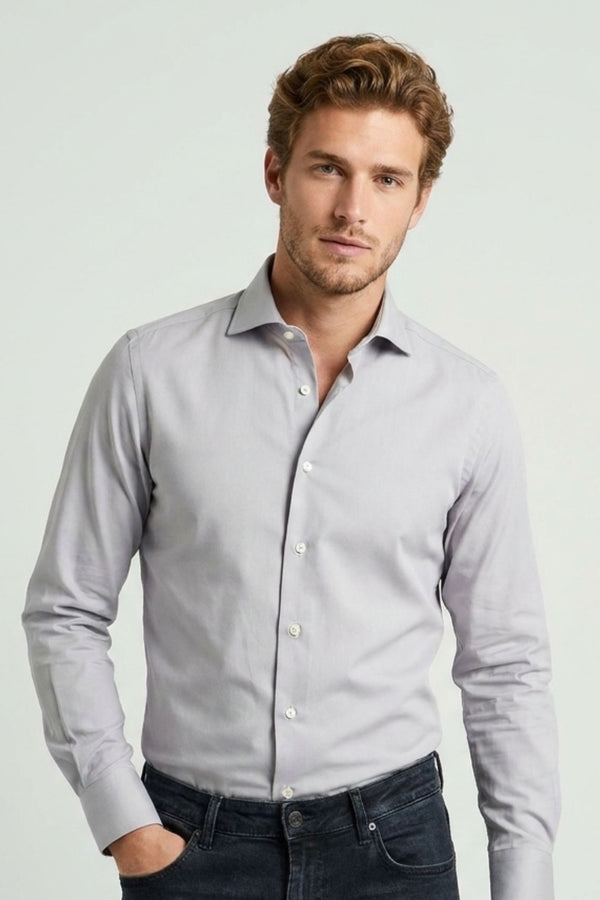 Camicia Uomo Firenze Popelin Stretch Grigio