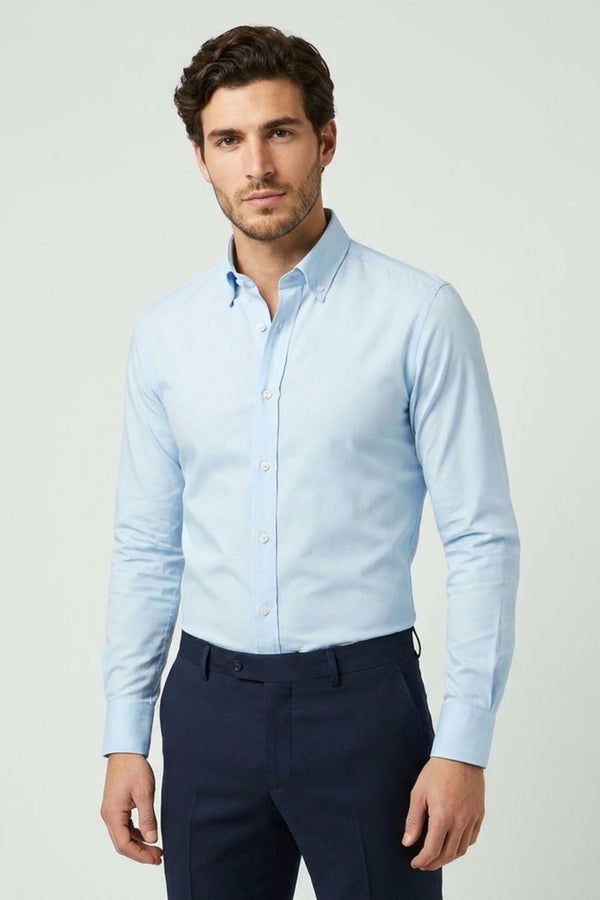Chemise Homme Leonardo Popelin Bleu clair