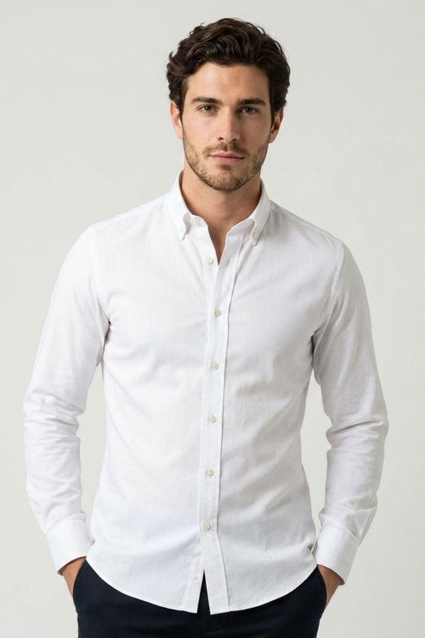 Chemise Homme Leonardo Popelin Blanc