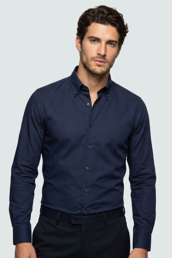 Chemise Homme Roma Popelin Stretch Bleu