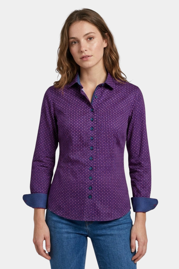 Beatrice Sport Poplin Women Shirt Purple Red