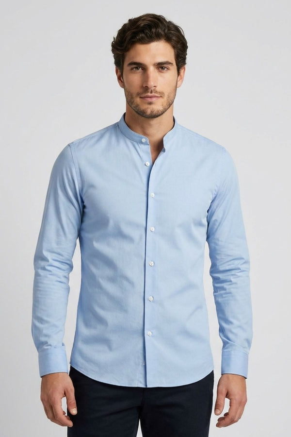 Chemise Homme Caravaggio Popelin Stretch Bleu clair