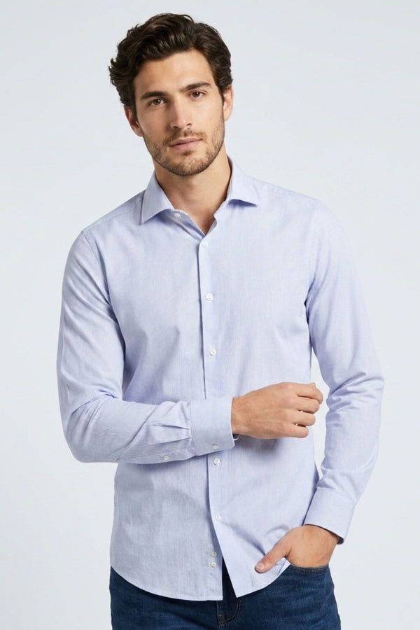 Chemise Homme Firenze Coton Bleu Blanc