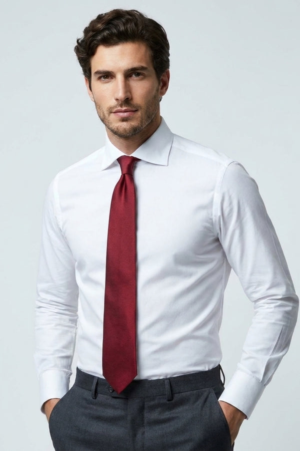Camisa Hombre Algodón premium Popelin Stretch Blanco