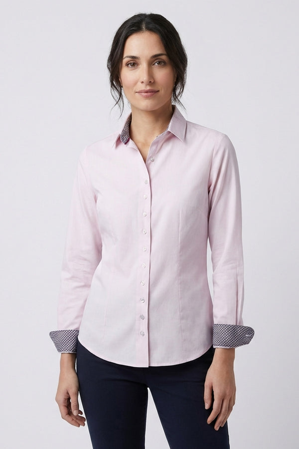 Camisa Mujer Beatrice Sport Popelin Stretch Rosa
