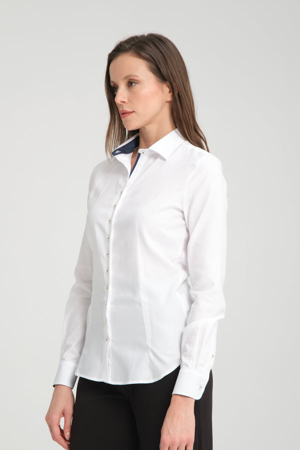 Beatrice Sport Damen Hemd Oxford Weiss