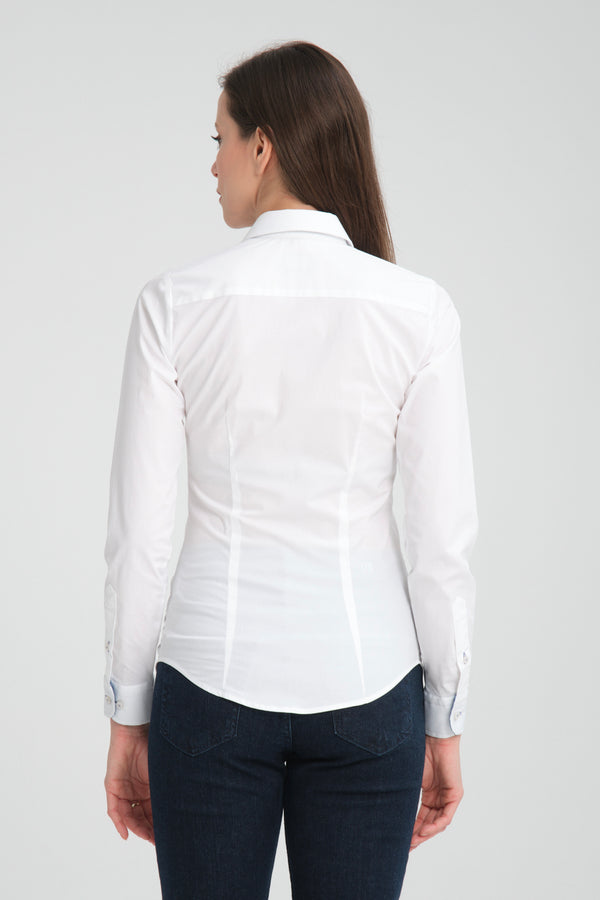 Beatrice Sport Damen Hemd Poplin Stretch Weiss