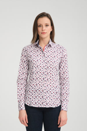 Beatrice Sport Poplin Stretch Women Shirt White Blue