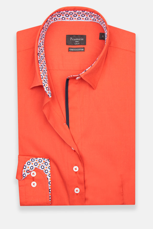 Camicia Donna Beatrice Sport Popelin Stretch Rosso