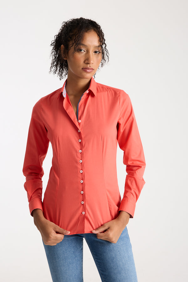 Camicia Donna Beatrice Sport Popelin Stretch Rosso
